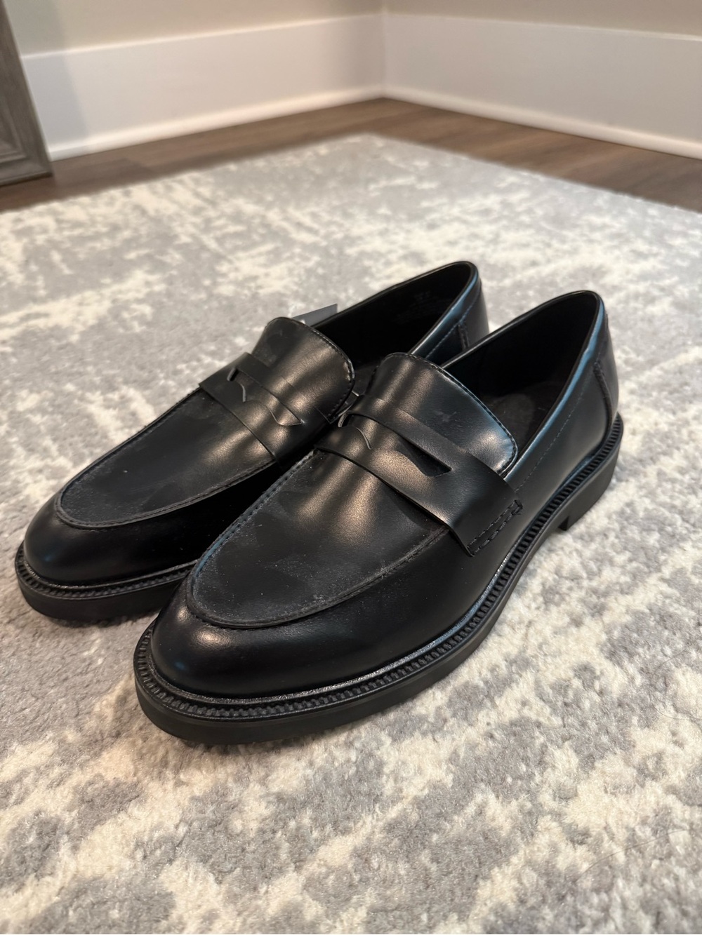 H&M Black Leather Women's Penny Loafers
